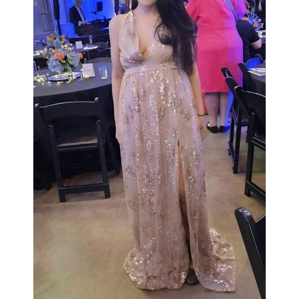 Baltic Born Black and Gold Floral Maxi Dress